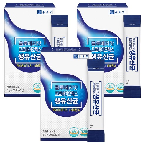 종근당 블루베리맛 프로바이오틱스 생유산균 30p, 60g, 3개