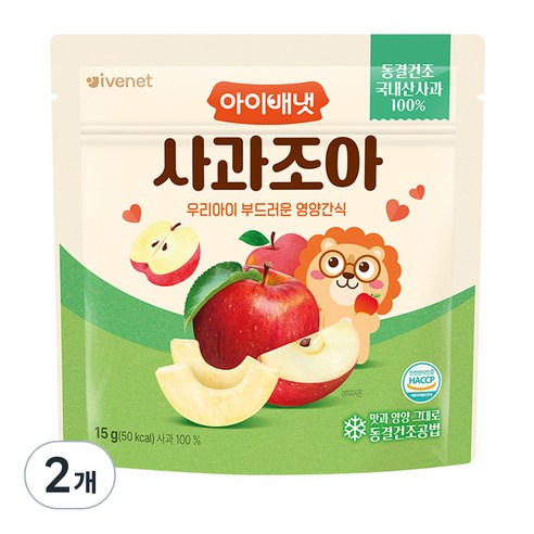 아이배냇 사과 조아 과일칩, 15g, 2개