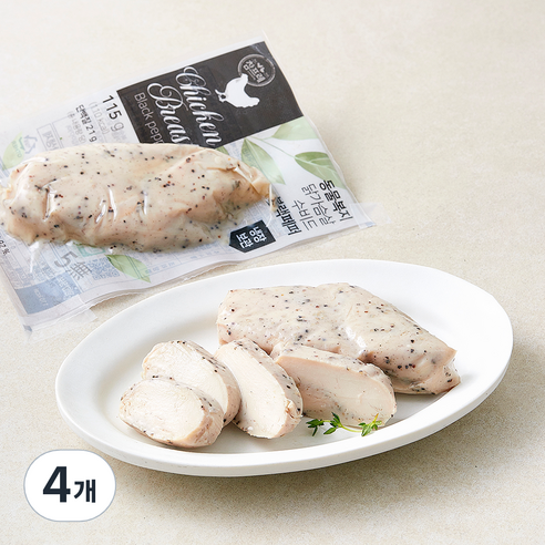 [로켓프레시] 참프레 동물복지 인증 닭가슴살 수비드 블랙페퍼, 115g, 4개, 1개입