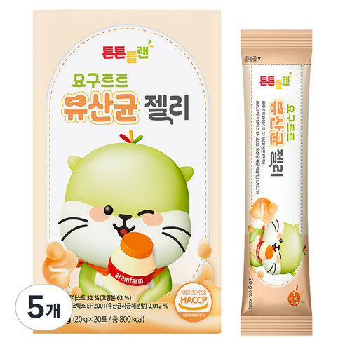 아람농장 튼튼플랜 요구르트 유산균 젤리 20p, 5개, 400g