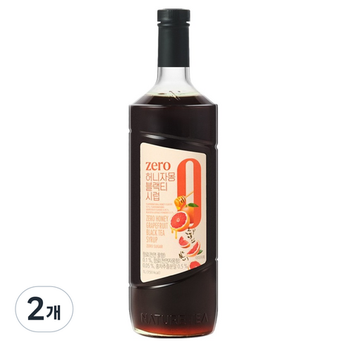 네이쳐티 zero 허니자몽블랙티 시럽, 2개, 1L