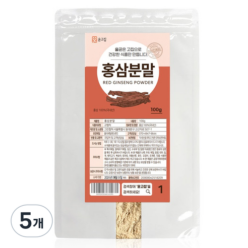 윤고집 홍삼분말, 100g, 5개