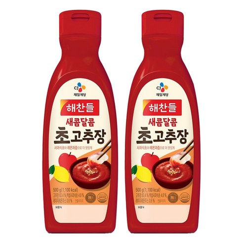 해찬들 새콤달콤 초고추장 튜브형, 500g, 2개