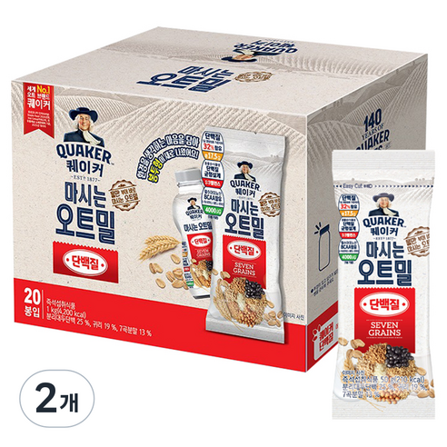 퀘이커 마시는 오트밀 단백질 낱봉팩 20p