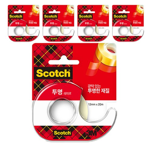 작은 라벨, 임시 메모, 찢어진 종이 가장자리를 빠르게 붙일 때 편한 디스펜서형 투명테이프입니다. - 1
