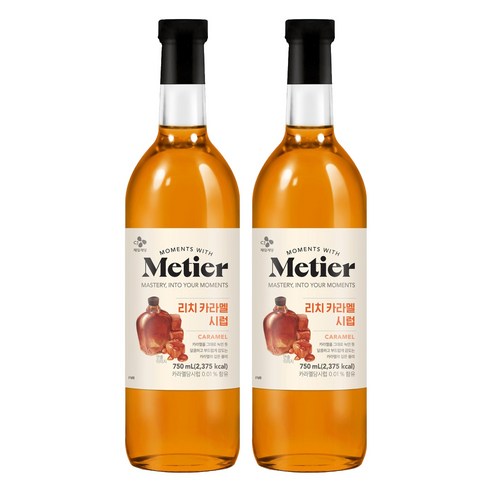 메티에 리치카라멜향시럽, 2개, 750ml