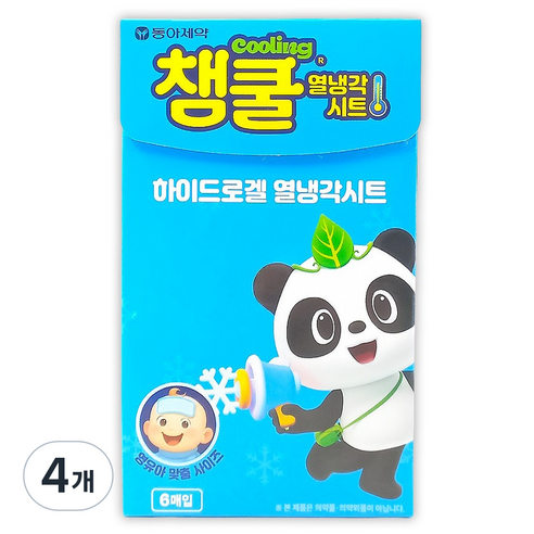 동아제약 챔쿨 열냉각시트 쿨링 하이드로겔 40 x 90 mm, 4개, 6개입