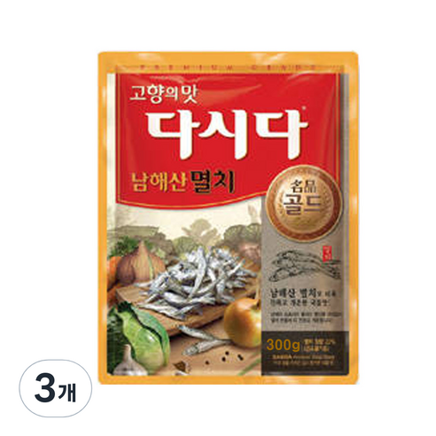 CJ제일제당 멸치 다시다, 300g, 3개