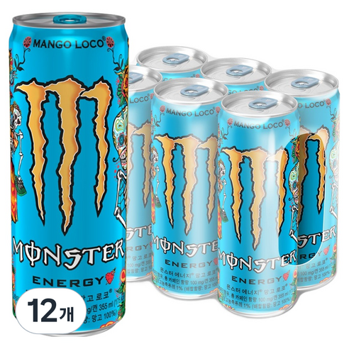 몬스터 에너지 드링크 망고 로코, 355ml, 12개