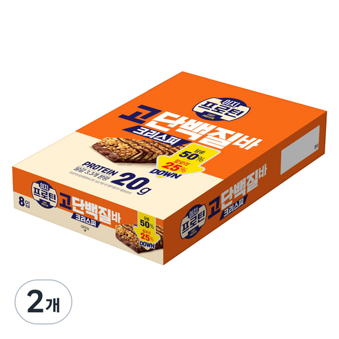 롯데웰푸드 이지프로틴 고단백질바 크리스피 8p