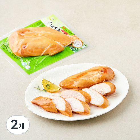 [로켓프레시] 퀸덕 참숯으로 구워낸 훈제 닭가슴살, 220g, 2개, 1개입