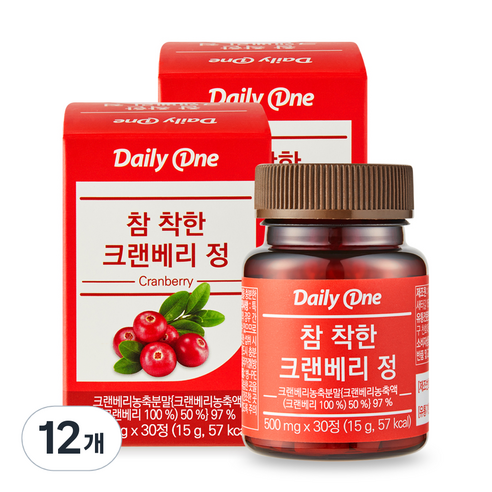 데일리원 참 착한 크랜베리 정, 30정, 12개