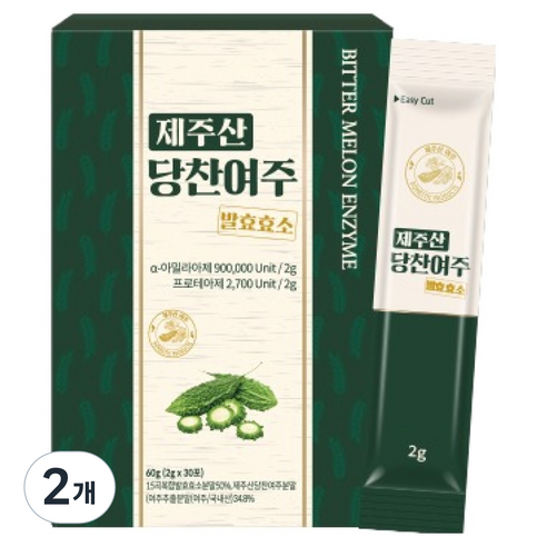 지비엠에스 제주산 당찬여주 발효효소 30p, 60g, 2개