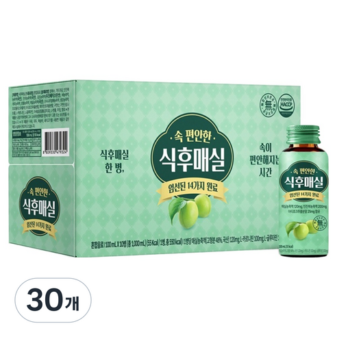 식후매실 매실 음료, 30개, 100ml