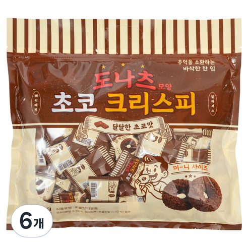 도나츠 모양 초코 크리스피, 500g, 6개