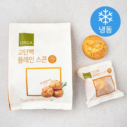 [로켓프레시] 올가홀푸드 고단백 플레인 스콘 (냉동)