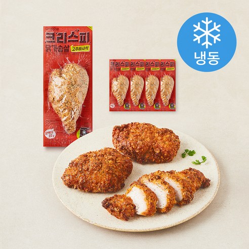 [로켓프레시] 굽네 크리스피 닭가슴살 고추바사삭 (냉동), 110g, 5개, 1개입