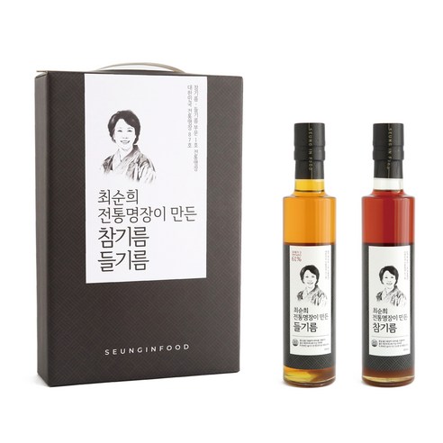 최순희 전통명장이 만든 참기름 300ml + 들기름 300ml 선물세트