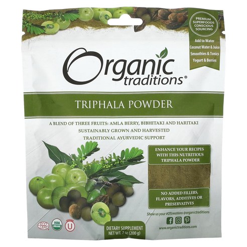 몸관리하세요 겨울입니다 Organic Traditions 트리팔라 분말 200g(7oz) 특별관리진행