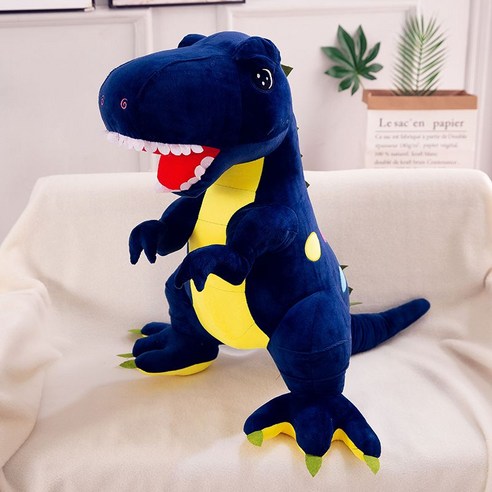 MAKABORO 티라노사우루스 피겨 인형 공룡 인형안고자는 인형 선물, 1개, 블루a, 100cm