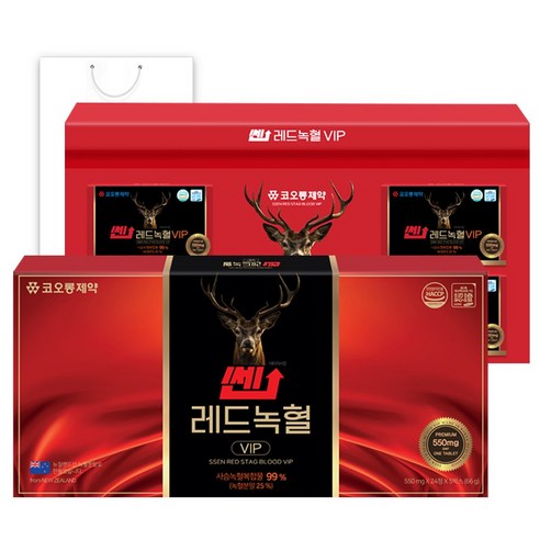 코오롱제약 쎈 레드녹혈VIP 4개월분 뉴질랜드산 사슴녹혈/타우린