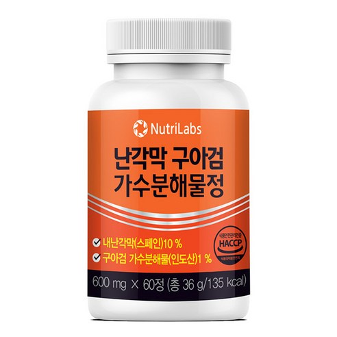 뉴트리랩스 난각막 구아검 가수분해물정 식약처 HACCP 인증 2개월, 1개, 60정