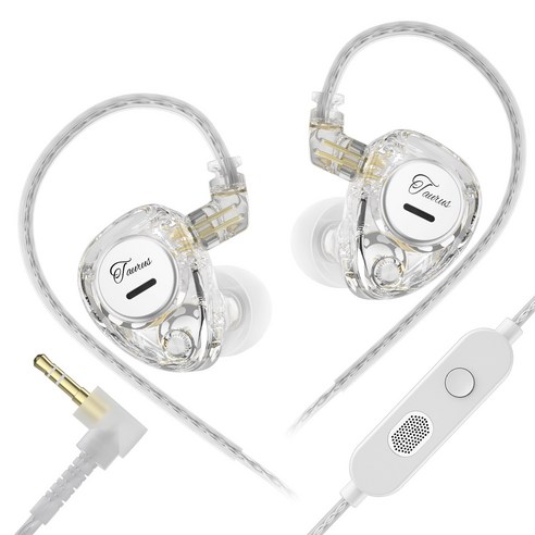 Keephifi KZ Taurus 유선 HIFI 게이밍 이어폰 IEM 인이어 이어폰, 투명