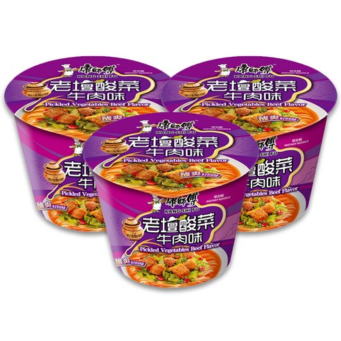 <킹콩푸드>캉스푸 로탄 쏸차이 우육면 컵라면 중국라면 중국식품 122g