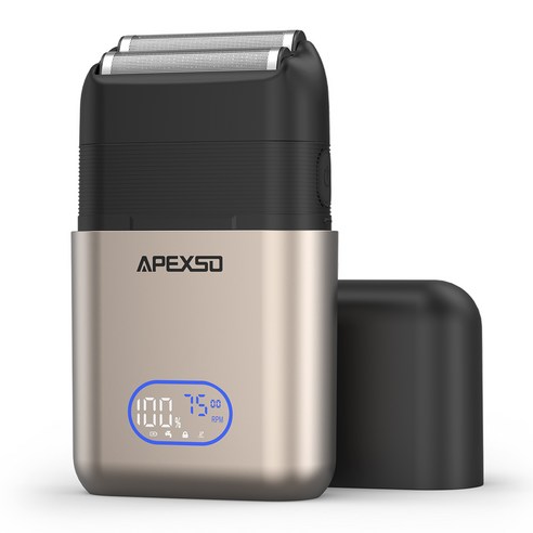 APEXSO 남자 전기면도기 휴대용 면도기 고출력 왕복면도기 건습식 IPX6방수 LED 디스플레이 C타입충전