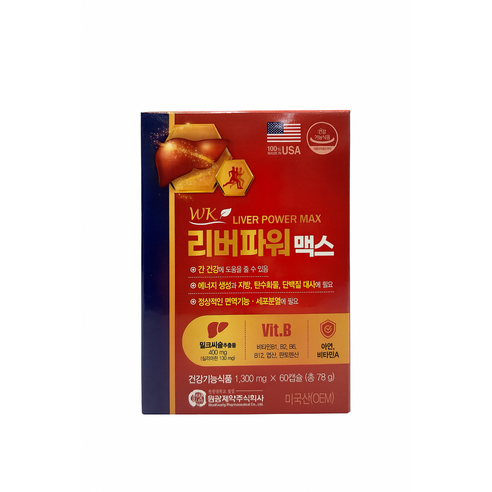 리버파워맥스 밀크씨슬 간건강, 1개, 60정