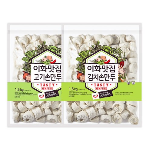 이화맛집고기손만두 1.5kg + 이화맛집김치손만두 1.5kg, 2개, 1.5kg