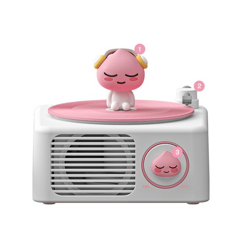 [카카오프렌즈] 캐릭터 무선 블루투스 탁상용 턴테이블 스피커, 어피치