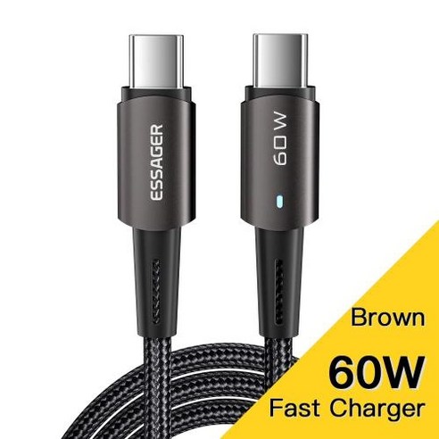 Essager C타입 C to C타입 케이블 휴대폰 고속 충전 코드 와이어  삼성 화웨이 맥북 아이패드용 PD100W 60W