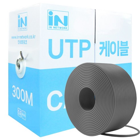 인네트워크 CAT.5E UTP 제작용 랜케이블 300M 박스형 그레이 IN-5UTP300MGEC