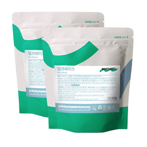 민트라벨 밀크쉐이크 파우더 1kg 2개세트, 2개, 1개입, 1kg