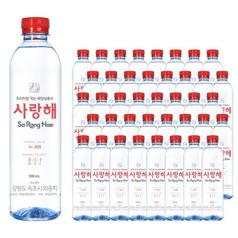 해양 심층수 몸에 좋은 물 경도300 미네랄 워터 500ml 40개