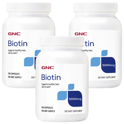 GNC 비오틴 5000mcg 글루텐 프리 무설탕 캡슐