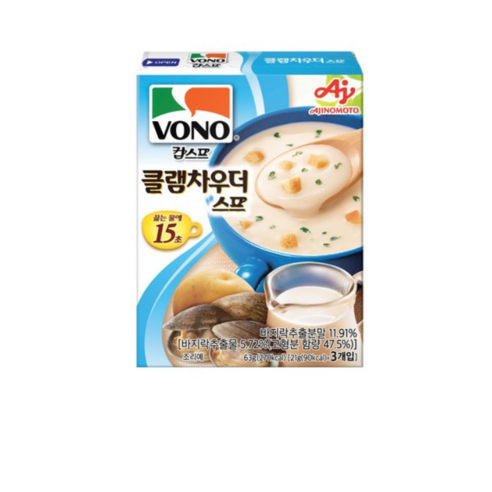 보노스프 클램차우더 스프 3p, 63g, 25개
