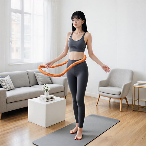AURURA 다이어트 호스 스프링 훌라후프 소프트 훌라후프 뱃살 운동기구,고탄성 훌라후프,실내 운동기구,성인 훌라후프1.5kg, 오렌지색, 1개, 1.5kg