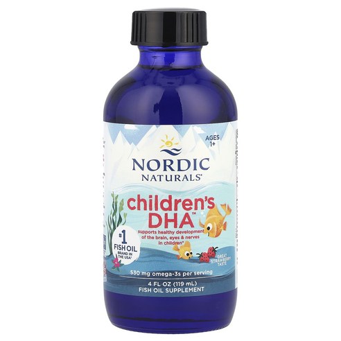 Nordic Naturals 어린이용 DHA 만 1~6세 딸기맛 530mg 119ml(4fl oz)(1/2티스푼당 530mg)