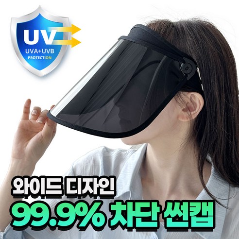 얼굴 위쪽 그늘을 넓게 만들어 장보기·등하원·산책 때 눈가 햇빛을 줄이는 챙넓은 썬캡입니다. - 1