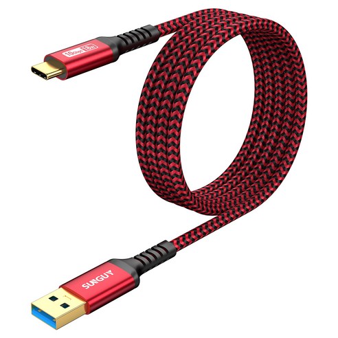 SUNGUY USB C타입 고속 충전 케이블 데이터 전송 10Gbps 18W, 1개, 레드, 1.5m