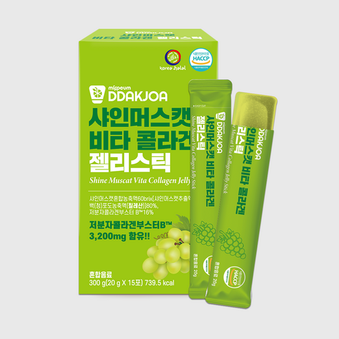 DDAKJOA 샤인머스캣 비타콜라겐 젤리스틱, 15개, 20g