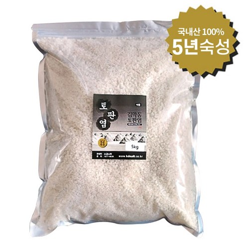 명품 소금 김막동 토판염 5년숙성 굵은입자 5kg(지퍼백), 1개, 5kg
