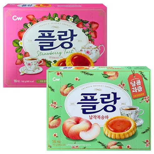 청우 플랑 160g (딸기+납작복숭아)