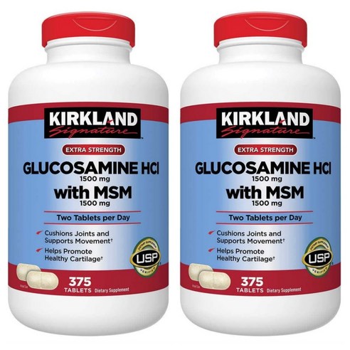 커클랜드 시그니처 글루코사민 HCI 1500mg MSM 타블렛 375정 2병