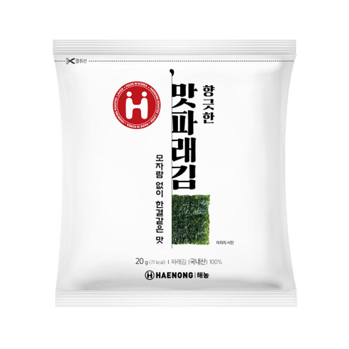 해농 향긋한 맛 파래김 20g, 1개, 20g