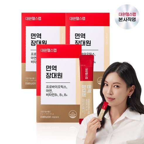 ㅇ대원제약 대원헬스 면역 장대원 프로바이오틱스 아연 비타민B, 60g, 3개