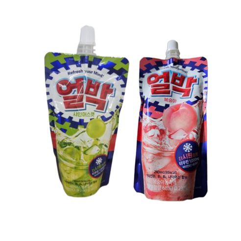 얼박 피로회복 얼려먹는 박카스 음료 맛 2가지 샤인머스캣 + 복숭아