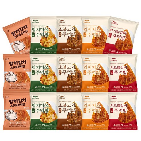 [도도나몰] 한우물 구운주먹밥 세트 구성, 15개, 100g